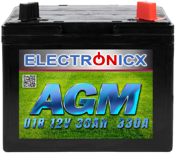 Electronicx u1r agm 30ah 330a battery lawn tractor riding lawn mower