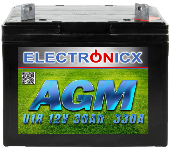 Electronicx u1r agm 30ah 330a battery lawn tractor riding lawn mower