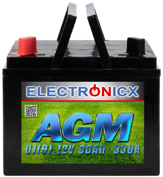 Electronicx u1(9) agm 30ah 330a battery lawn tractor riding lawn mower
