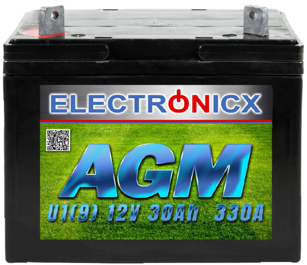 Electronicx u1(9) agm 30ah 330a battery lawn tractor riding lawn mower