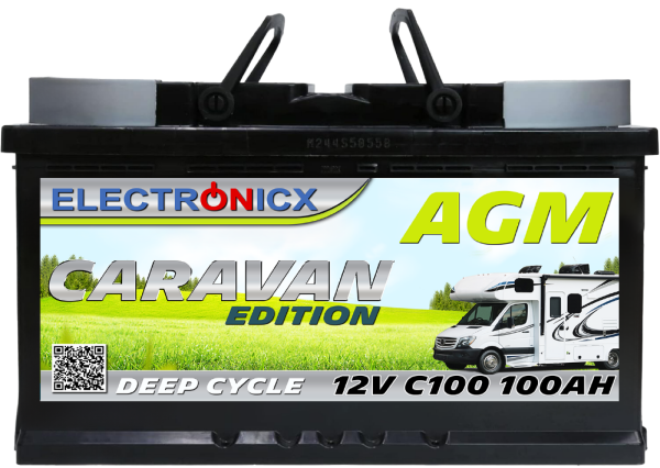 Electronicx Caravan Edition Batterie AGM 100 AH 12V Wohnmobil Boot Versorgung