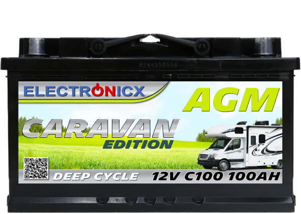 Electronicx Caravan Edition Batterie AGM 100 AH 12V Wohnmobil Boot Versorgung