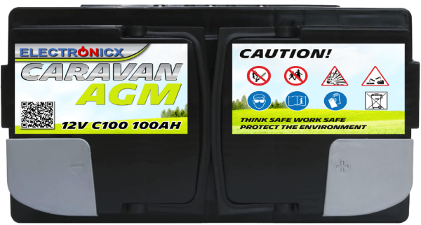 Electronicx Caravan Edition Batterie AGM 100 AH 12V Wohnmobil Boot Versorgung