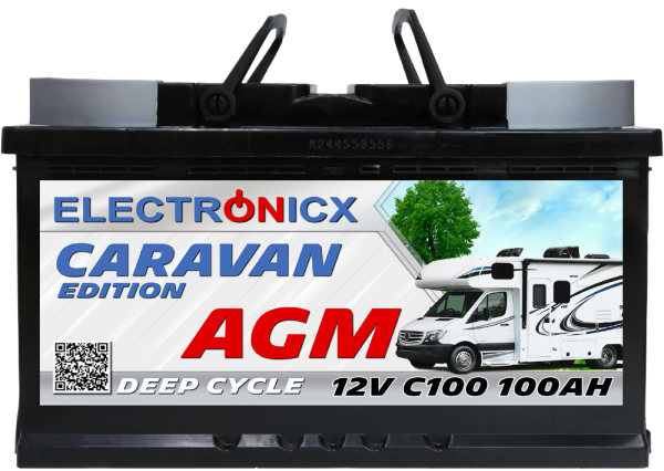 Electronicx Caravan Edition V2 Batterie AGM 100 AH 12V Wohnmobil Boot Versorgung