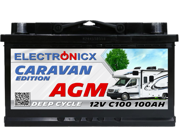 Electronicx Caravan Edition V2 Batterie AGM 100 AH 12V Wohnmobil Boot Versorgung