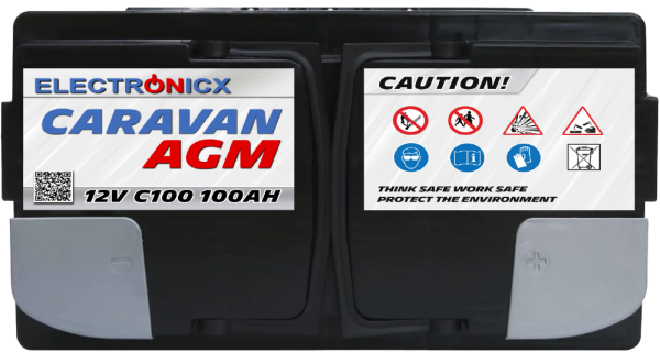 Electronicx Caravan Edition V2 Batterie AGM 100 AH 12V Wohnmobil Boot Versorgung