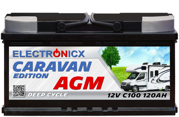 Electronicx Caravan Edition V2 Batterie AGM 120 AH 12V Wohnmobil Boot Versorgung