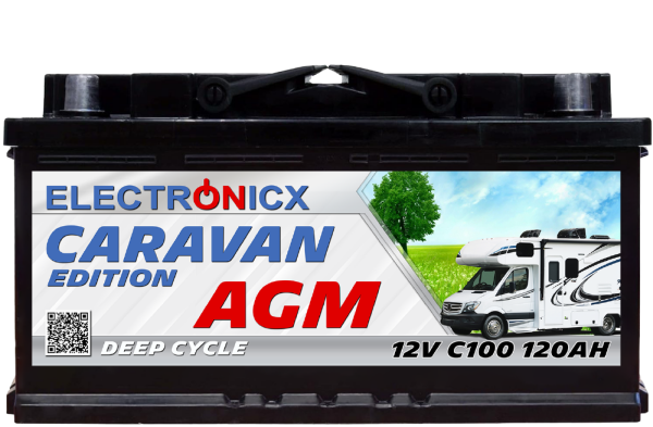 Electronicx Caravan Edition v2 battery agm 120 ah 12v motorhome boat supply