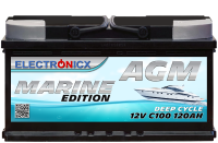 Electronicx marine edition battery agm 120 ah 12v boat...