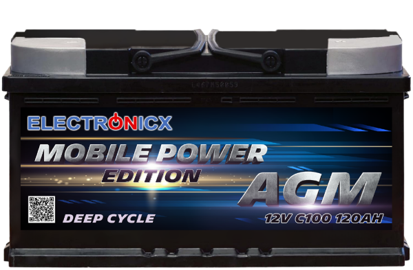 Electronicx Mobile Edition Batterie AGM 120 AH 12V Versorgungsbatterie Freizeit Akku