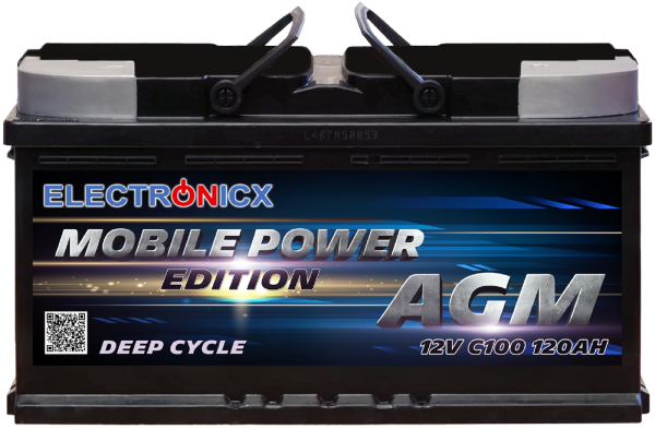 Electronicx mobile edition battery agm 120 ah 12v supply battery leisure battery