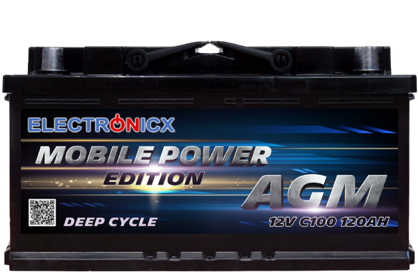 Electronicx mobile edition battery agm 120 ah 12v supply battery leisure battery