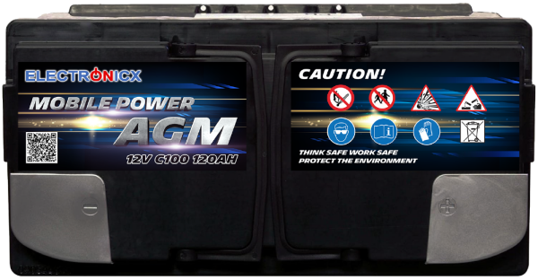 Electronicx mobile edition battery agm 120 ah 12v supply battery leisure battery