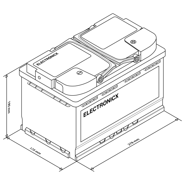 Electronicx Marine Edition Batterie AGM 100 AH 12V Boot Schiff Versorgungsbatterie