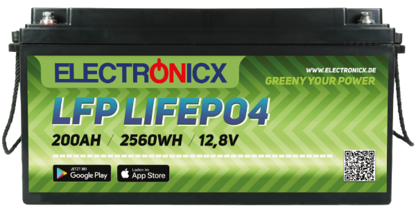 Electronicx LiFePO4 2560Wh 200Ah LFP Bluetooth APP Lithium iron phosphate