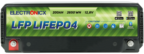 Electronicx LiFePO4 2560Wh 200Ah LFP Bluetooth APP Lithium iron phosphate