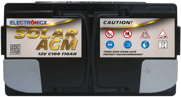 Solarbatterie 12V 110AH Electronicx Solar Edition AGM Batterie Solar Akku Versorgungsbatterie stromspeicher photovoltaik Camping Solaranlage Gartenh