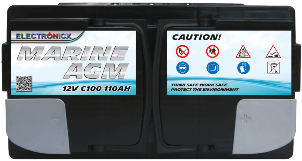 AGM Batterie 110AH Electronicx Marine Edition Boot Schiff Versorgungsbatterie 12V Akku Deep Bootsbatterie Autobatterie Solarbatterie Solar Batterien…