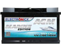 AGM Batterie 110AH Electronicx Marine Edition Boot Schiff...