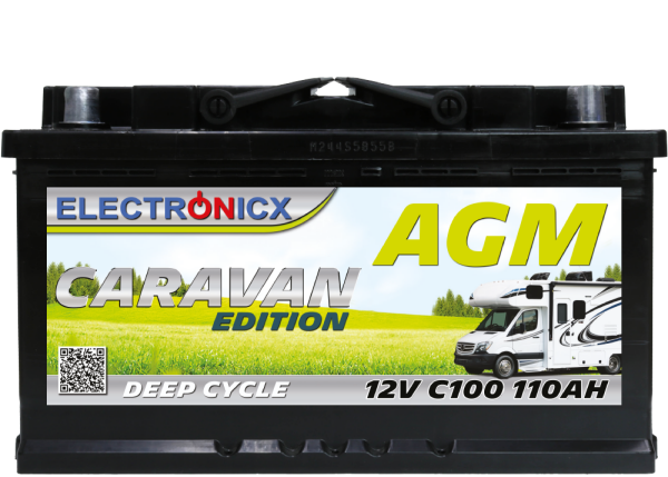 Electronicx Caravan edition battery agm 110 ah 12v motorhome boat supply