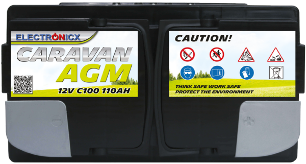 Electronicx Caravan edition battery agm 110 ah 12v motorhome boat supply