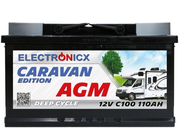 Electronicx Caravan Edition V2 Batterie AGM 110 AH 12V Wohnmobil Boot Versorgung