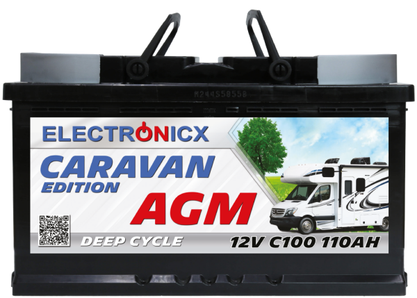 Electronicx Caravan Edition V2 Batterie AGM 110 AH 12V Wohnmobil Boot Versorgung