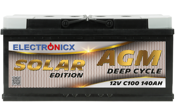 Solarbatterie 12V 140AH Electronicx Solar Edition AGM Batterie Solar Akku VersorgungsbatteriePhotovoltaik Solaranlage