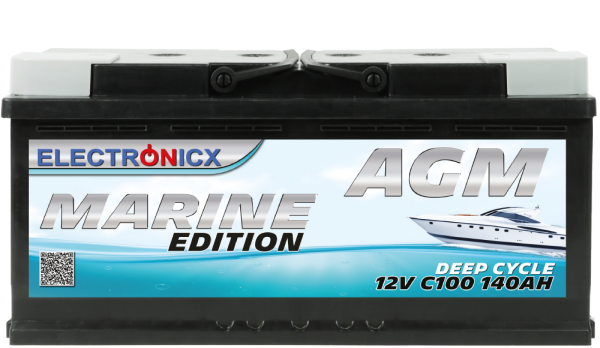 AGM Batterie 140AH Electronicx Marine Edition Boot Schiff Versorgungsbatterie 12V Akku Deep Bootsbatterie Solarbatterie Solar Batterien…