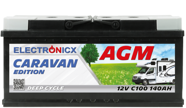 Electronicx Caravan Edition V2 Batterie AGM 140 AH 12V Wohnmobil Boot Versorgung