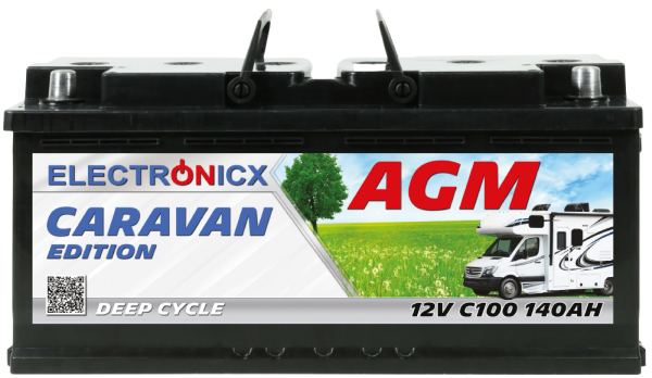 Electronicx Caravan Edition v2 battery agm 140 ah 12v motorhome boat supply