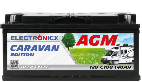 Electronicx Caravan Edition v2 battery agm 140 ah 12v motorhome boat supply