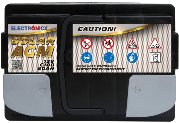Solarbatterie 12V 80AH Electronicx Solar Edition AGM Batterie Solar Akku Versorgungsbatterie stromspeicher photovoltaik Camping Solaranlage Gartenhaus…