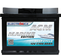 AGM Batterie 80AH Electronicx Marine Edition Boot Schiff...