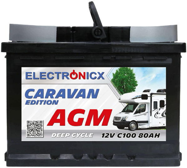 Electronicx Caravan Edition V2 Batterie AGM 80 AH 12V Wohnmobil Boot Versorgung…