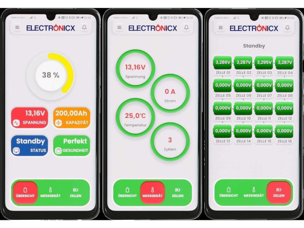 Electronicx Marine Edition LiFePO4 Akku 12V 100Ah LFP Bluetooth APP Lithium-Eisenphosphat