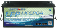 Electronicx Marine Edition LiFePO4 2560Wh 200Ah LFP...
