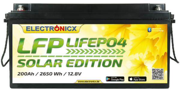 Electronicx Solar Edition LiFePO4 2560Wh 200Ah LFP Bluetooth APP Lithium Iron Phosphate