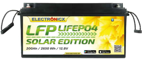 Electronicx Solar Edition LiFePO4 2560Wh 200Ah LFP Bluetooth APP Lithium Iron Phosphate