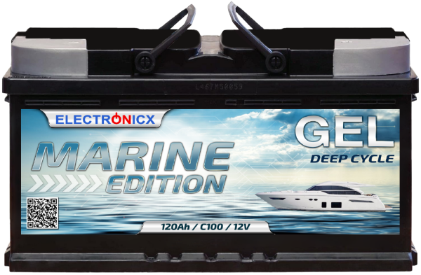 Electronicx Marine Edition Gel Batterie 120 AH 12V Boot Schiff Versorgungsbatterie