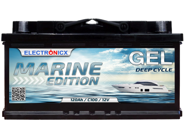 Electronicx Marine Edition Gel Batterie 120 AH 12V Boot Schiff Versorgungsbatterie