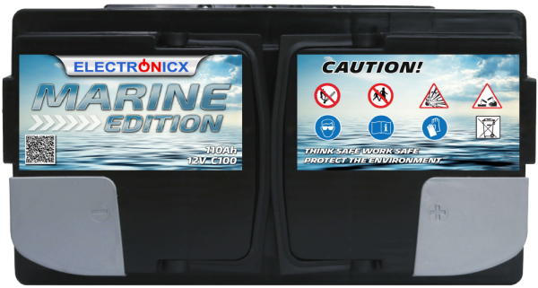 GEL Batterie 110AH Electronicx Marine Edition Boot Schiff Versorgungsbatterie 12V Akku Deep Bootsbatterie Autobatterie Solarbatterie Solar Batterien…