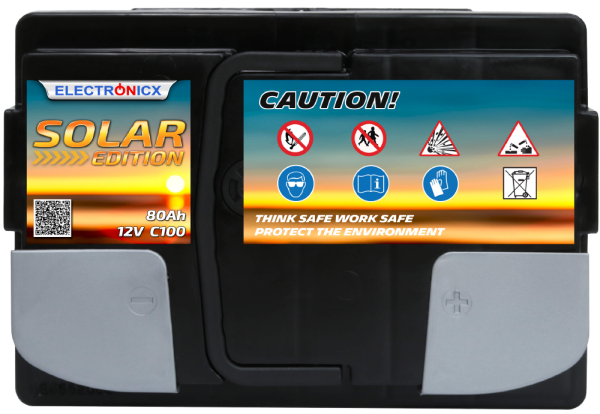 Solar battery 12v 80ah Electronicx Solar Edition gel battery solar battery supply battery power storage photovoltaic camping solar system garden..