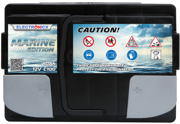 GEL Batterie 80AH Electronicx Marine Edition Boot Schiff Versorgungsbatterie 12V Akku Deep Bootsbatterie Autobatterie Solarbatterie Solar Batterien…