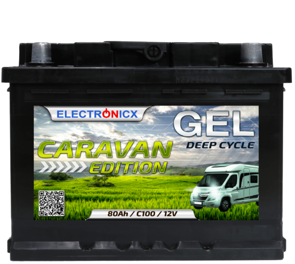 Electronicx Caravan Edition Gel Battery 80 ah 12v motorhome boat supply