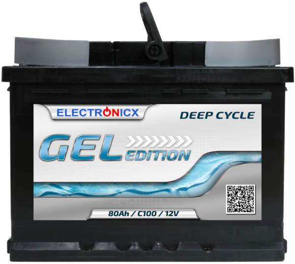 Electronicx Edition Gel Batterie 80 AH 12V Wohnmobil Boot Versorgung