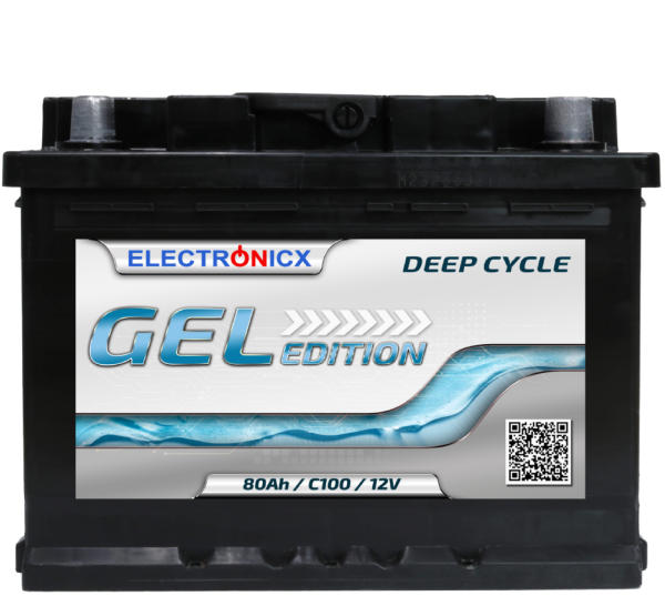 Electronicx Edition Gel Batterie 80 AH 12V Wohnmobil Boot Versorgung