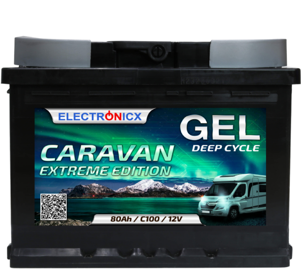 Electronicx Caravan extreme Edition Gel Battery 80 ah 12v Motorhome Boat Supply