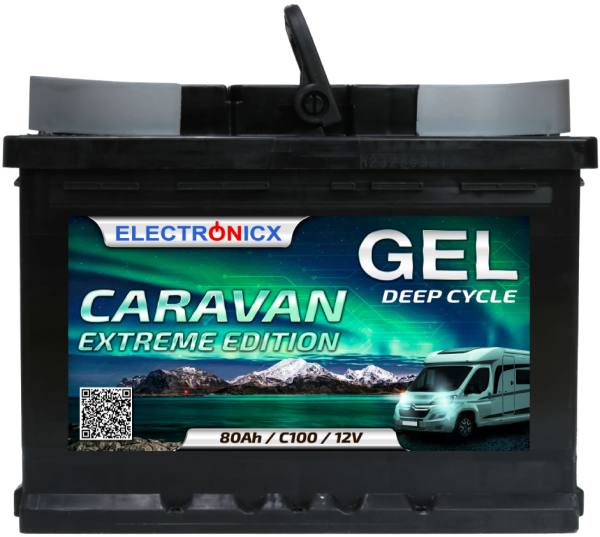 Electronicx Caravan extreme Edition Gel Battery 80 ah 12v Motorhome Boat Supply