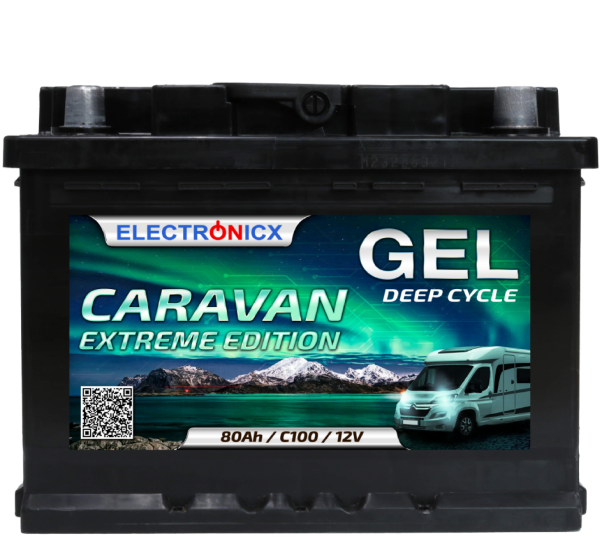 Electronicx Caravan extreme Edition Gel Battery 80 ah 12v Motorhome Boat Supply